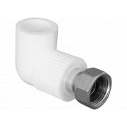 Угольник TEBO PP-R 90гр с накидной гайкой 20х3/4quot;