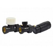 Комплект узла нижнего подкл SCHLOSSER прямой STANDARD MINI 1/2quot; (Ral 9005) с термоголовкой MINI DIAMANT М30х1,5