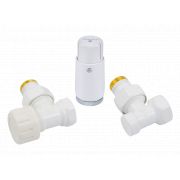 Комплект узла нижнего подкл SCHLOSSER угловой STANDARD MINI 1/2quot; (белый) с термоголовкой MINI DIAMANT М30х1,5