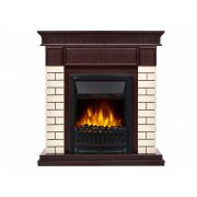 Портал Firelight Bricks Classic камень бежевый, шпон темный дуб