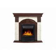 Портал Firelight Torre Classic камень белый, шпон темный дуб