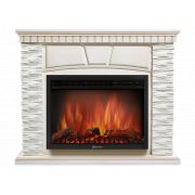 Портал Firelight Porto 25 камень белый, шпон беленый дуб