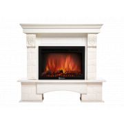Портал Firelight Forte 25S камень белый, шпон белёный дуб