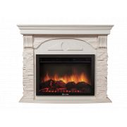 Портал Firelight Torre 30S камень белый, шпон белёный дуб