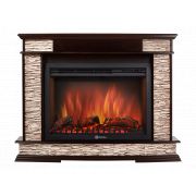 Портал Firelight Scala 25 камень сланец скалистый бурый, шпон тёмный дуб