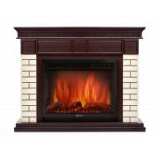 Портал Firelight Bricks 25 камень бежевый, шпон темный дуб
