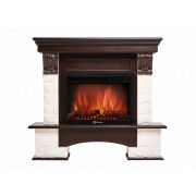 Портал Firelight Forte 25S камень белый, шпон темный дуб