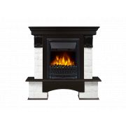 Портал Firelight Forte Classic камень белый, шпон темный дуб