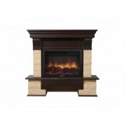 Портал Firelight Forte 25U (угловой) камень бежевый, шпон темный дуб