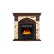 Портал Firelight Torre Classic камень сланец натуральный, шпон темный дуб