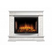 Портал Firelight Scala 25 камень сланец скалистый белый, шпон белый дуб