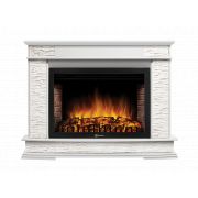 Портал Firelight Scala 30 камень сланец скалистый белый, шпон белый дуб