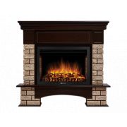 Портал Firelight Forte Wood 25U (угловой) камень коричневый, шпон темный дуб