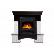 Портал Firelight Pietra Nuovo Classic камень сланец белый, шпон темный дуб