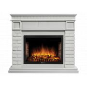 Портал Firelight Bricks 30U (угловой) камень белый, белая эмаль