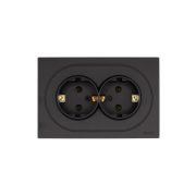 Розетка 2-м СП OSEN с заземл. ПБТ механизм черн. бархат LEZARD 743-4200-127B