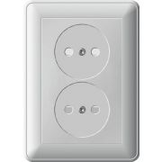 Розетка 2-м СП W59 16А IP20 без заземл. защ. шторки бел. SE RS16-254-18