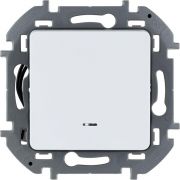 Переключатель 1-кл. Inspiria 10А IP20 250В 10AX с подсветкой/индикацией механизм бел. IEK 673660