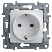 Розетка 1-м СП Etika 16А IP31 250В 2P+E с заземл. защ. шторки немецк. стандарт винтов. клеммы механизм бел. IEK 672222