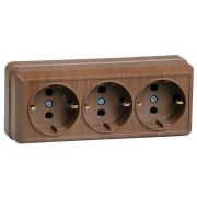 Розетка 3-м ОП Октава РС23-3-ОД 16А IP20 с заземл. дуб GENERICA ERO31-K04-16-DC