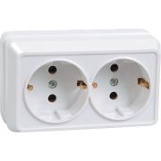 Розетка 2-м ОП Октава РС22-3-ОКм 16А IP20 с заземл. крем. GENERICA ERO21-K33-16-DC